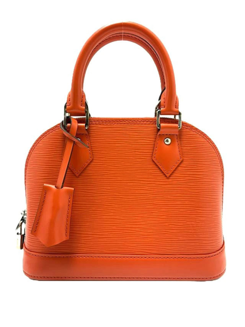 LOUIS VUITTON Alma Epi Piment Bag Shoulder Leather Orange